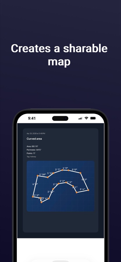 Area Measure area calculation screen