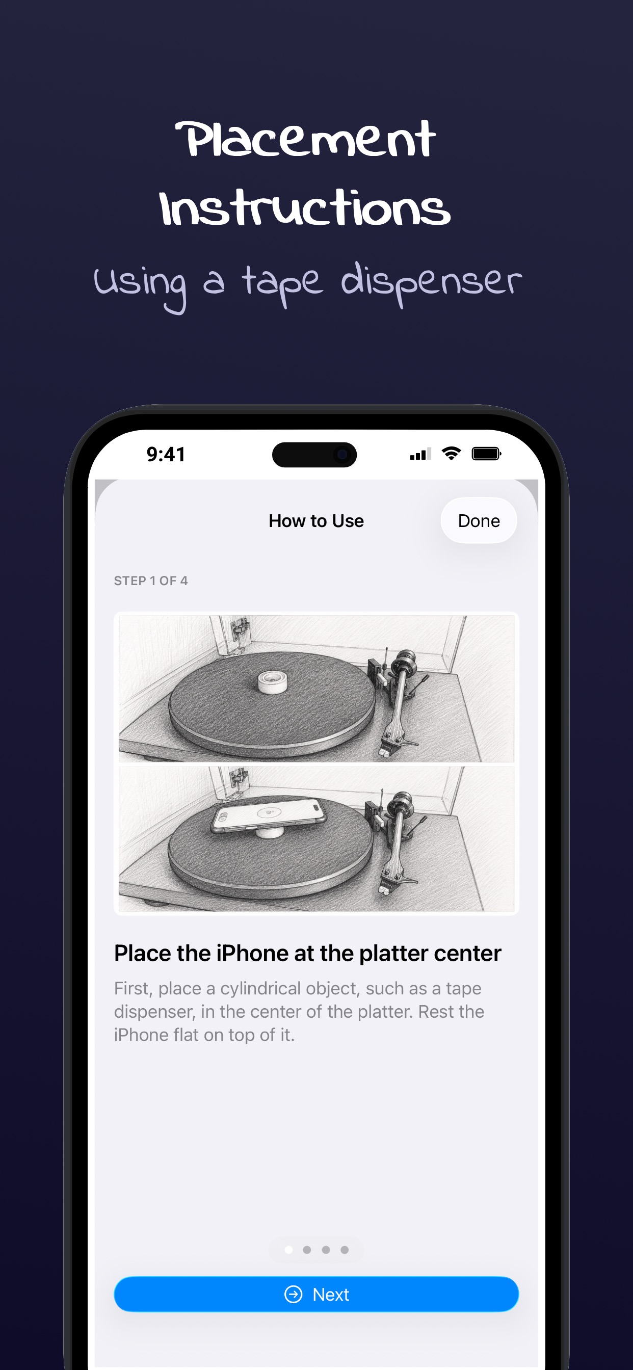 Place iPhone on platter