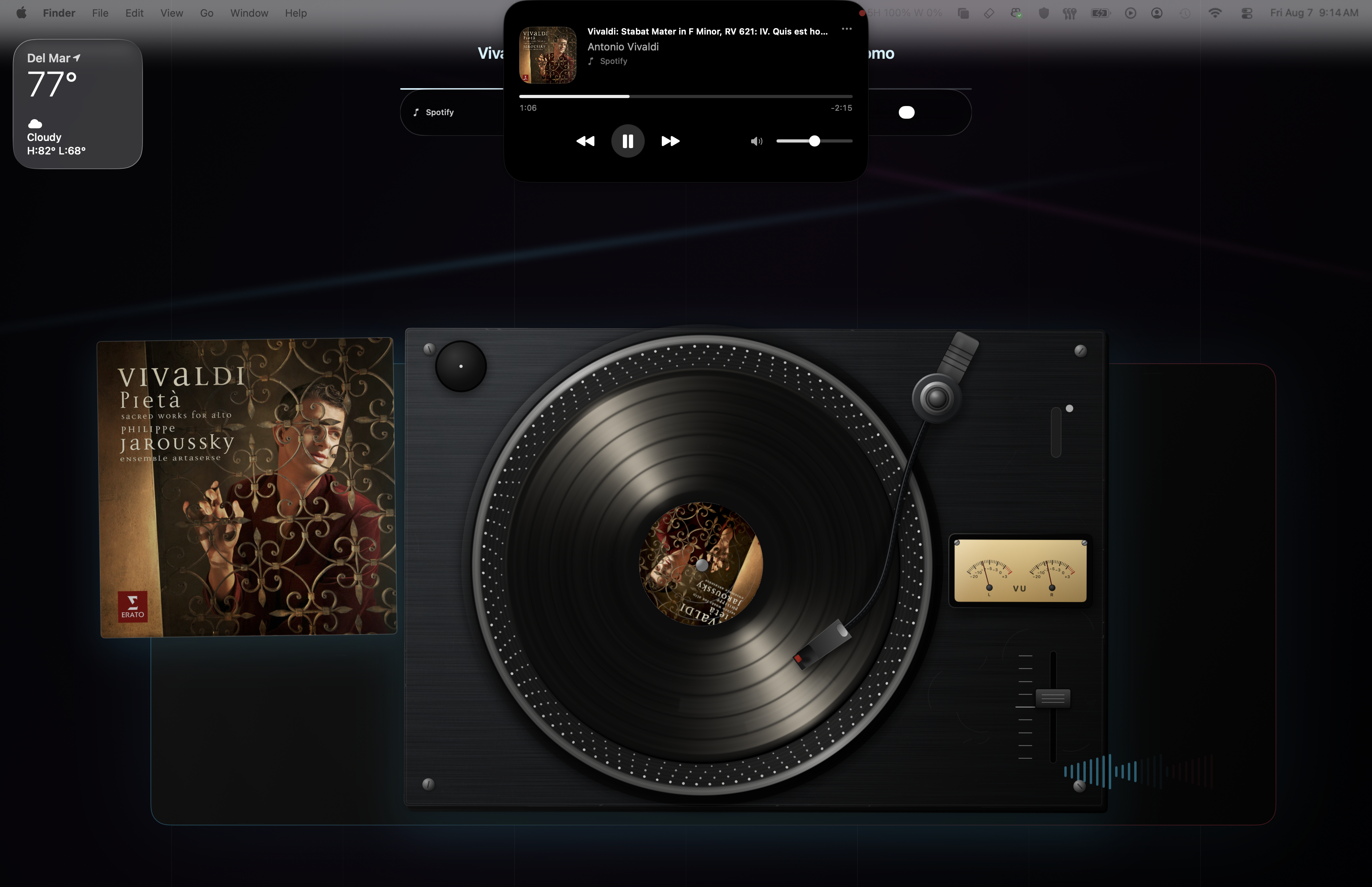 Vinyl Wallpaper — Desktop turntable with album artwork