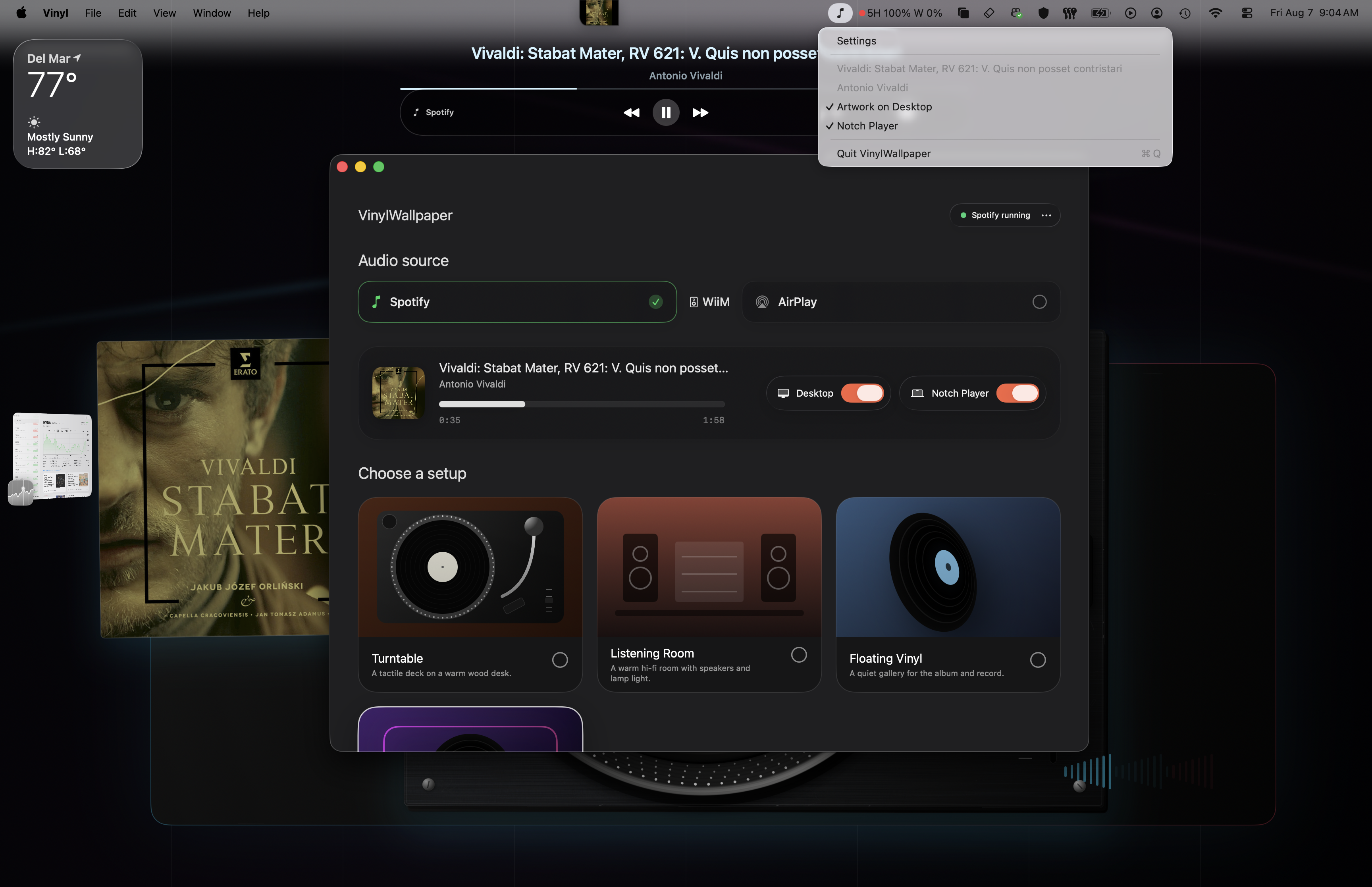 Vinyl Wallpaper Notch Player Compact